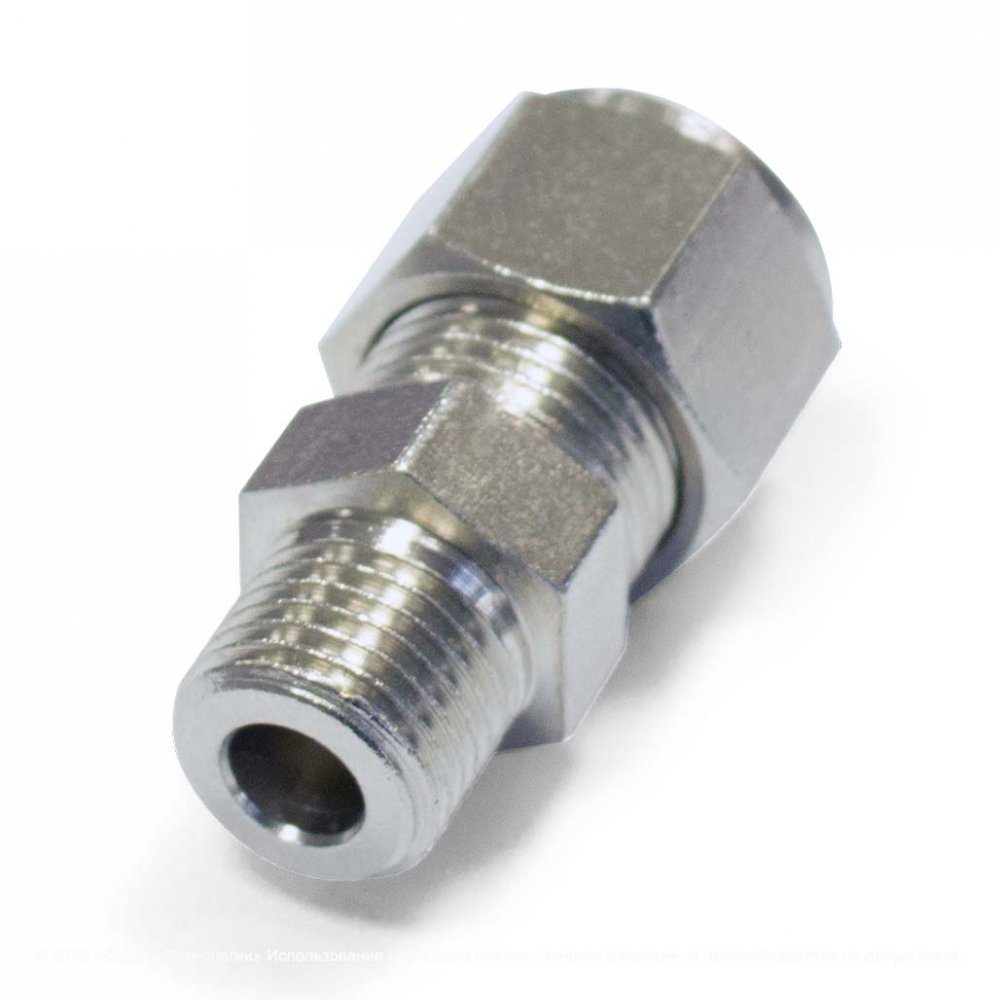 Соединитель начальный с 1/4 на цангу для шланга 3/8 (обжимной)