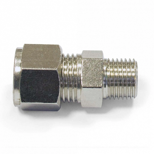 Соединитель начальный с 1/4 на цангу для шланга 3/8 (обжимной)